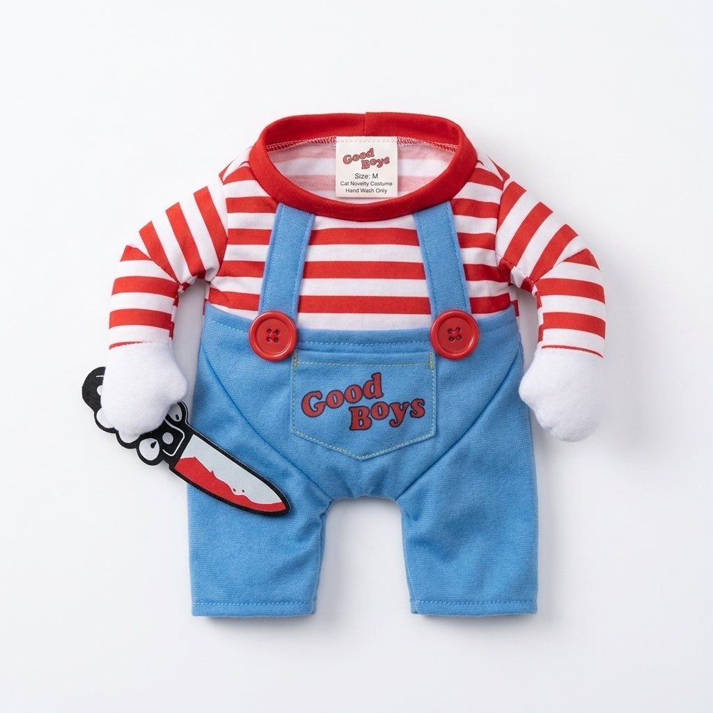 Costume Poupée Effrayante – Déguisement pour Chat et Petits Animaux