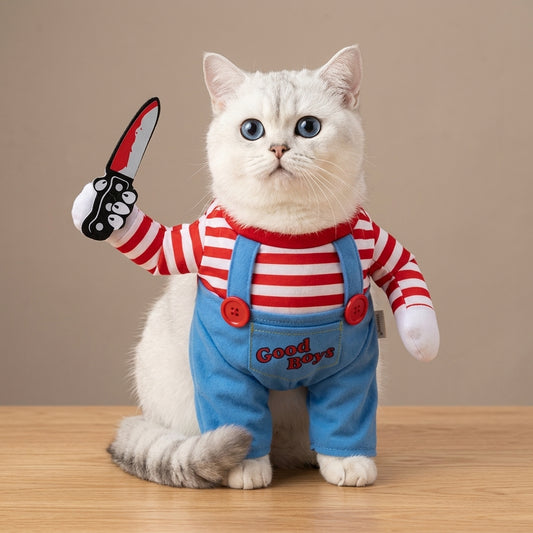 Costume Poupée Effrayante – Déguisement pour Chat et Petits Animaux