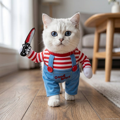 Costume Poupée Effrayante – Déguisement pour Chat et Petits Animaux